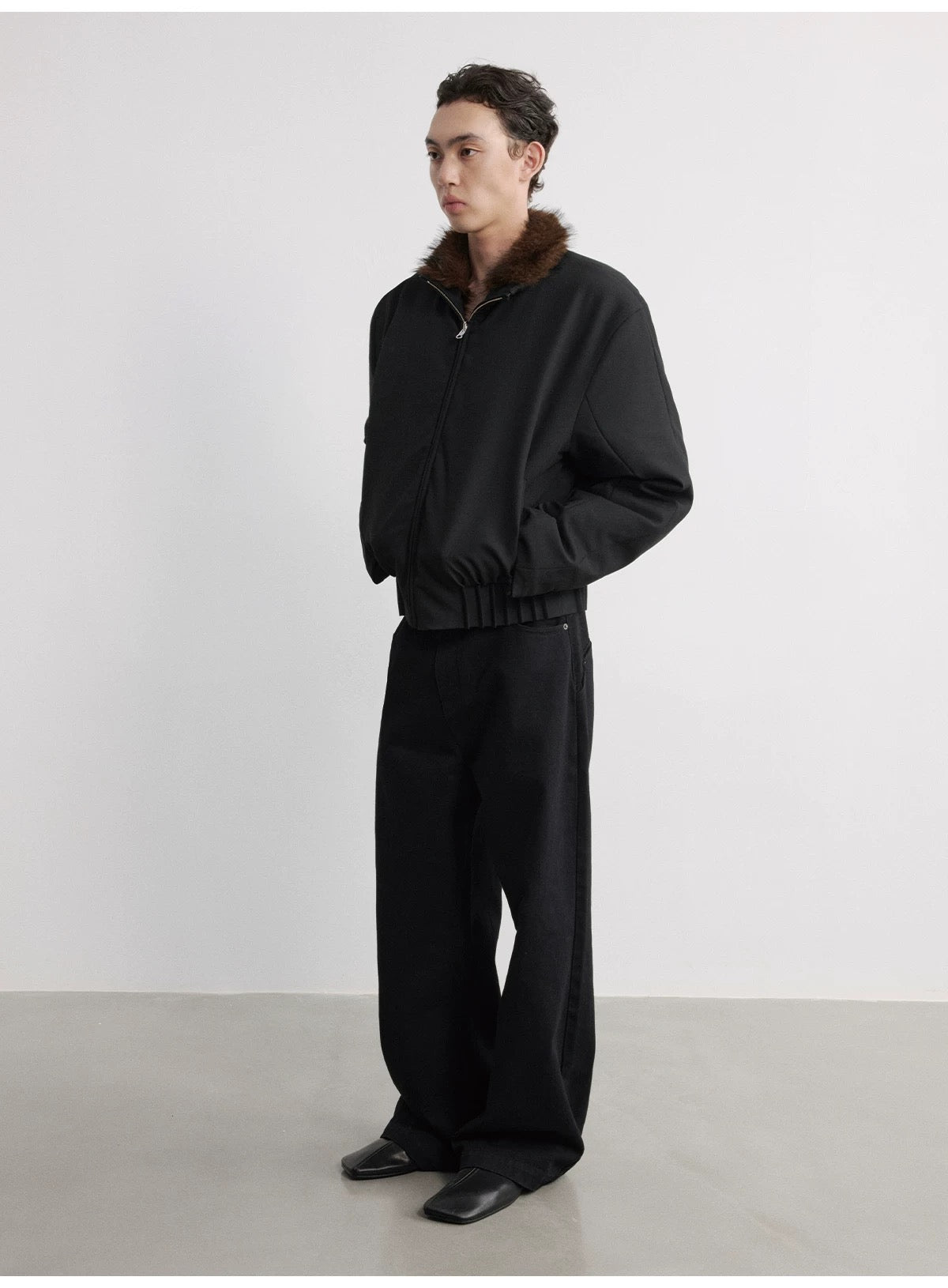 STUDDED DENIM STRAIGHT PANTS