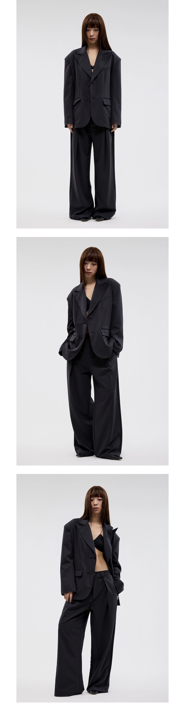 BLACK PLEATED SLACKS