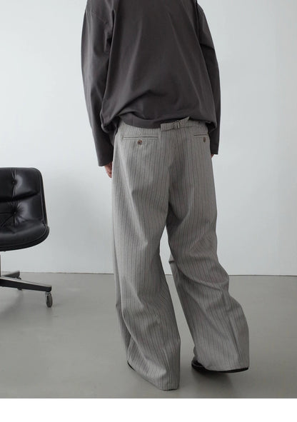 RETRO STRIPED WIDE-LEG PANTS