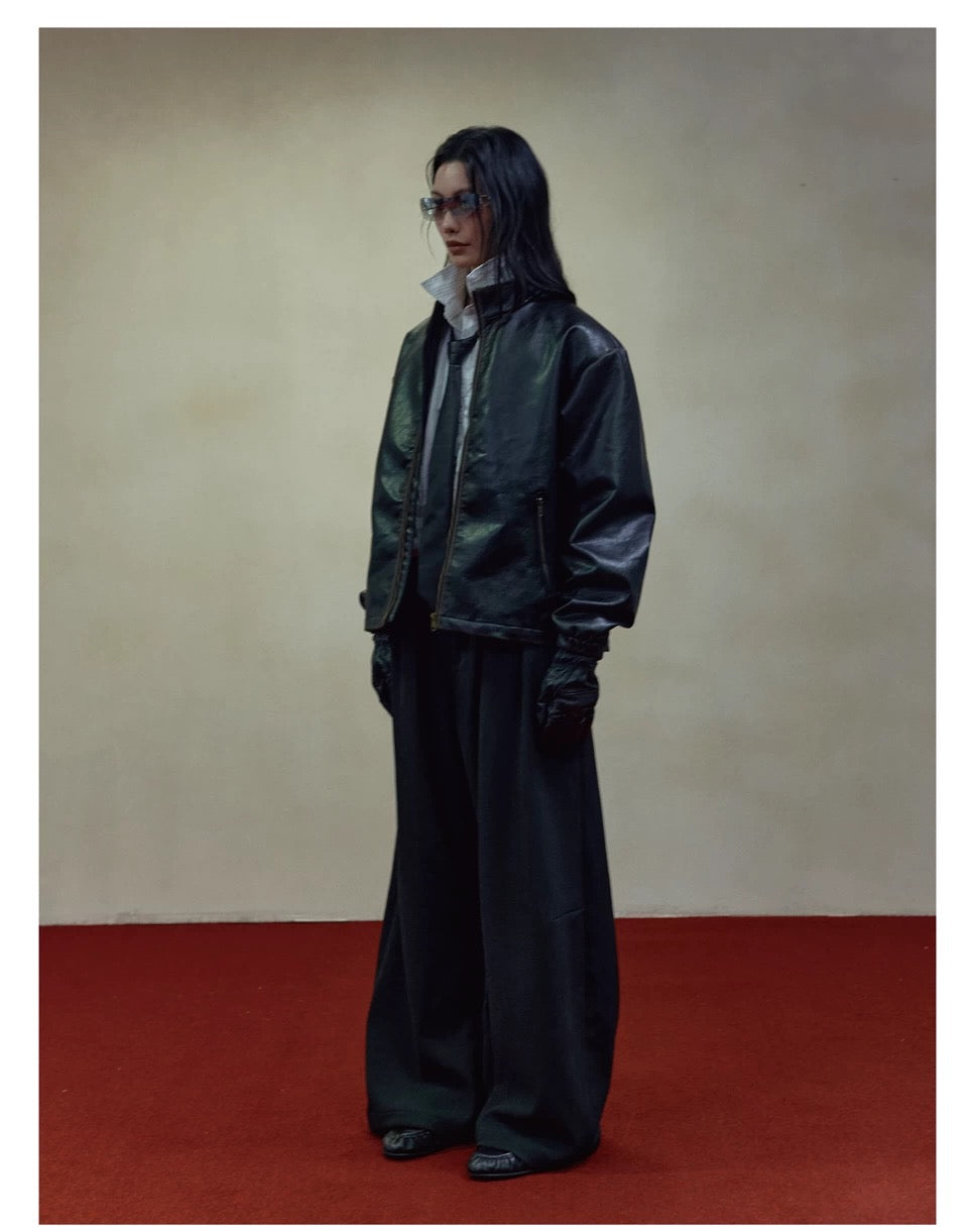 RETRO BOXY LEATHER JACKET