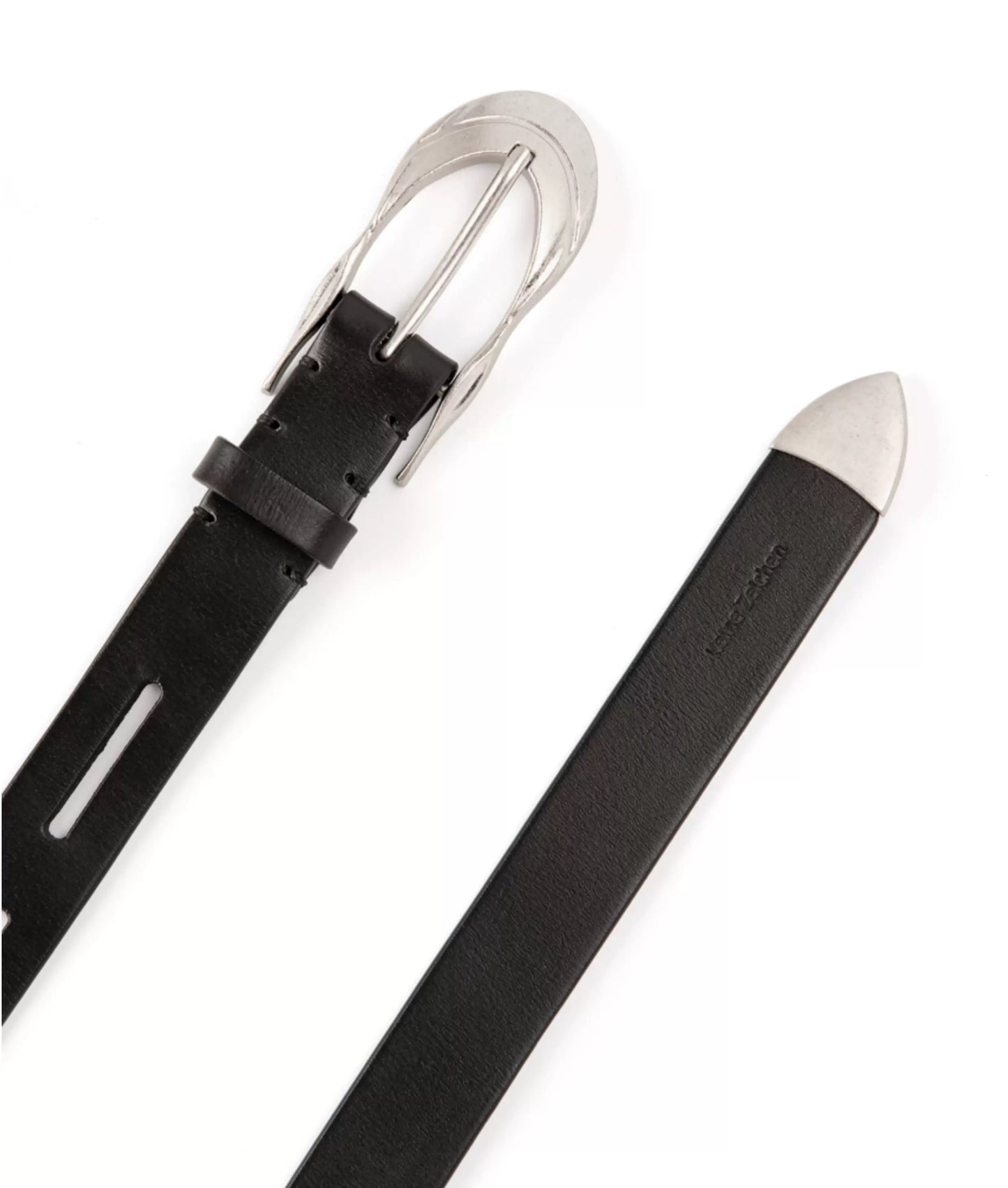 SILVER-PLATED LEATHER BELT