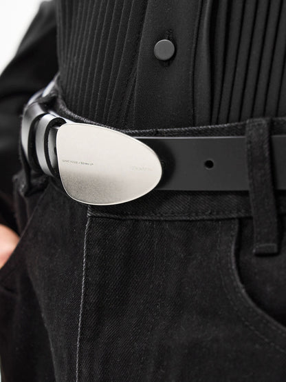 ANTIQUE SILVER ARC BUCKLE BELT