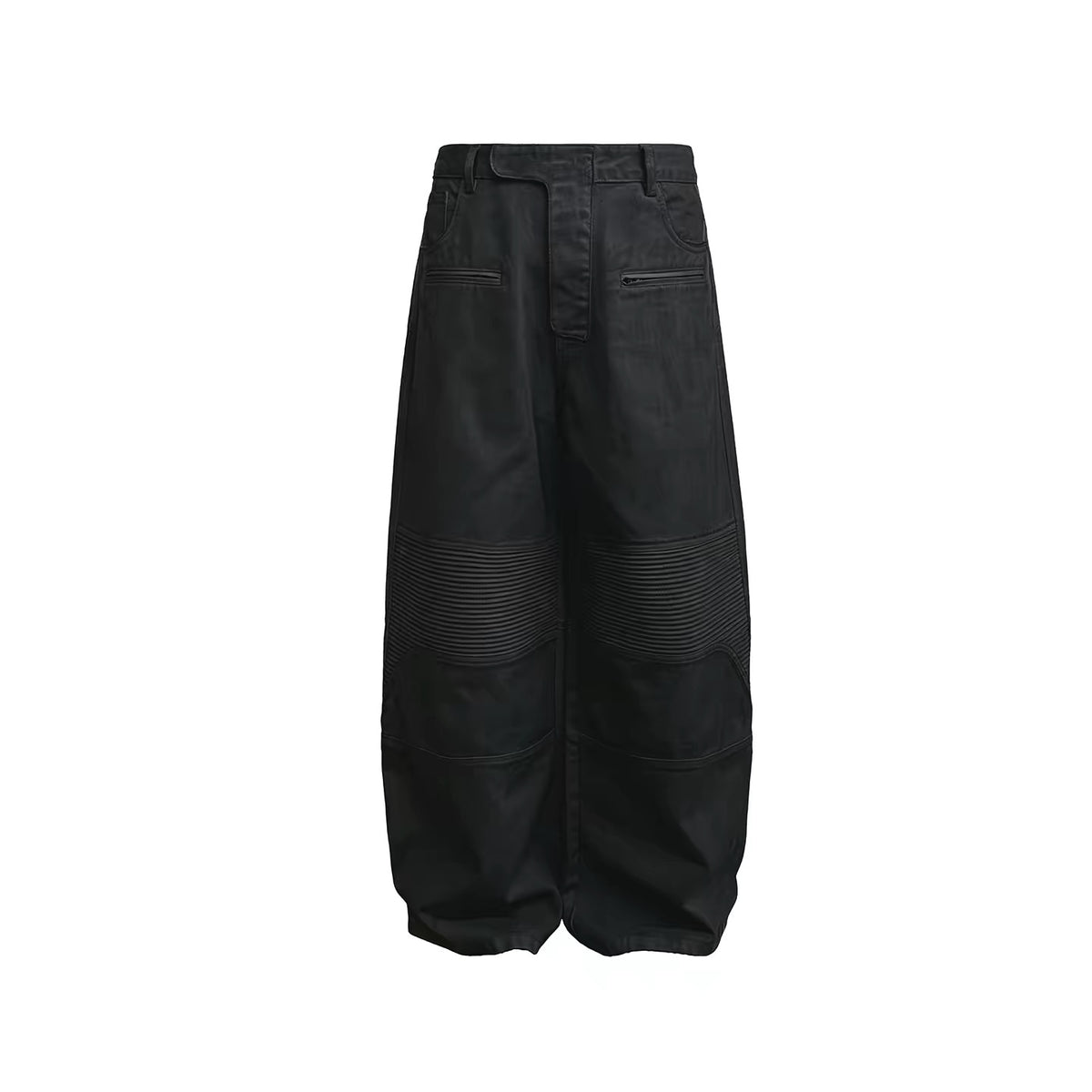 COATED BIKER CAPRI PANTS