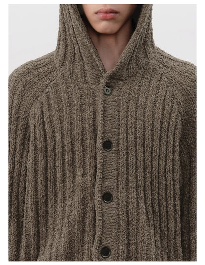 CHUNKY STRIPE KNIT HOODIE