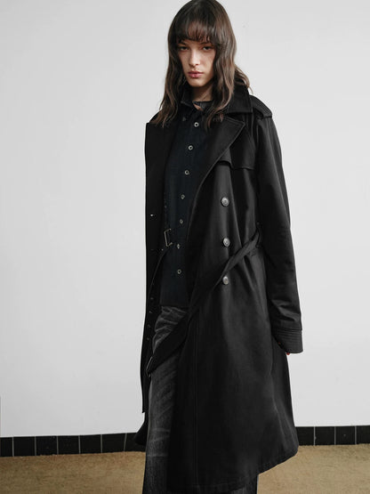DOUBLE-BREASTED TENCEL TRENCH