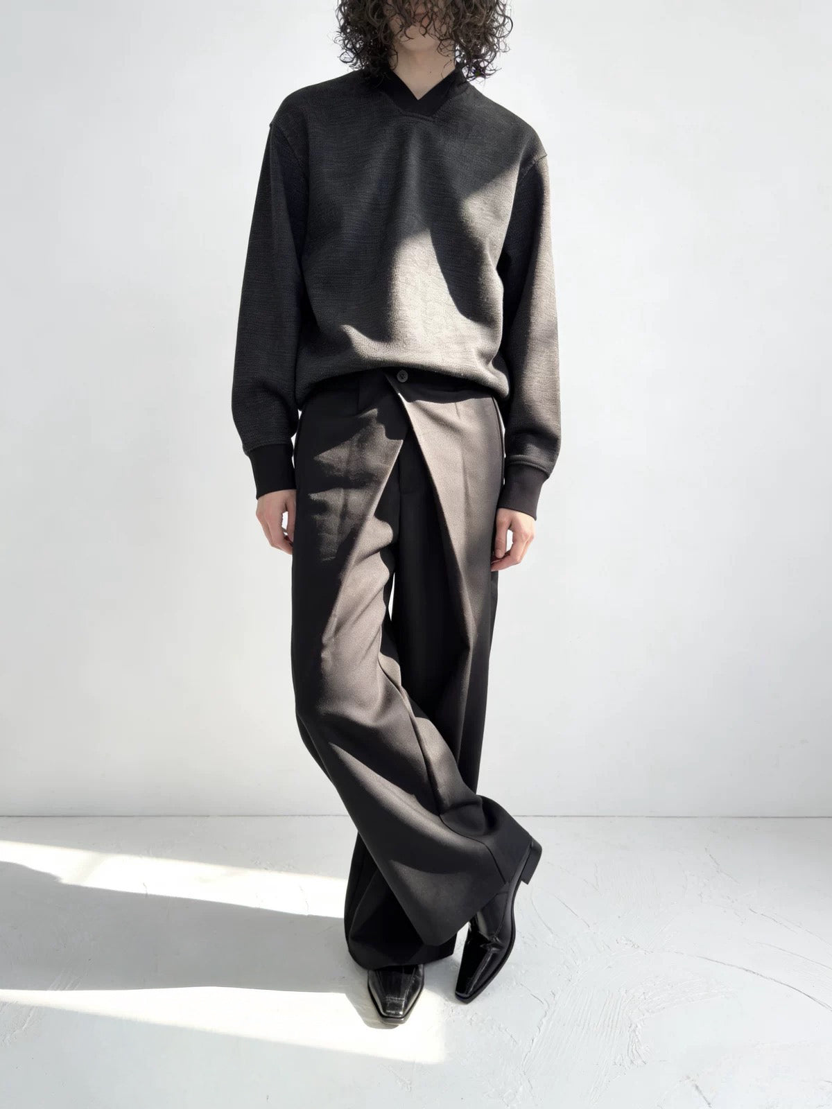 CASUAL WIDE LEG PLAID PANTS