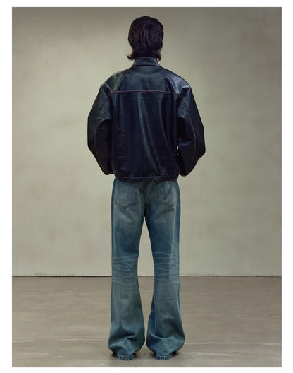 RETRO BOXY LEATHER JACKET