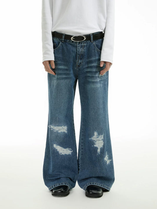 FLARE DISTRESSED DENIM