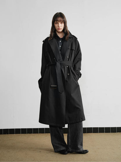 DOUBLE-BREASTED TENCEL TRENCH