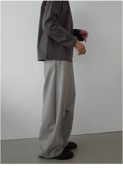 RETRO STRIPED WIDE-LEG PANTS