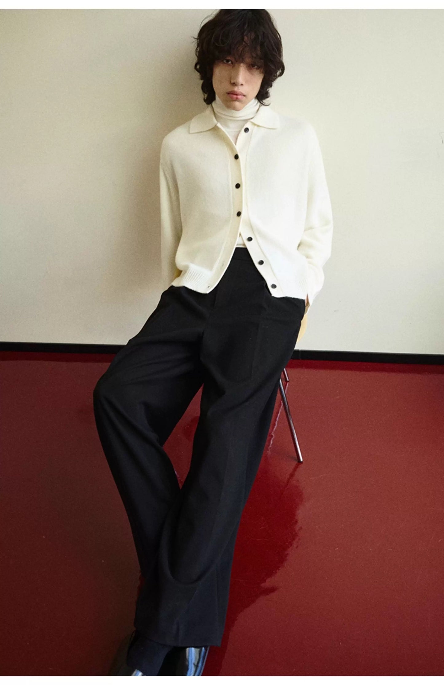 MERINO WOOL CASHMERE BLEND SWEATER