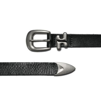 VINTAGE LEATHER BELT WITH SILVER BUCKLE