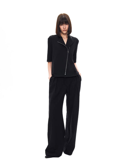 BLACK PATCHWORK SLIM TEE
