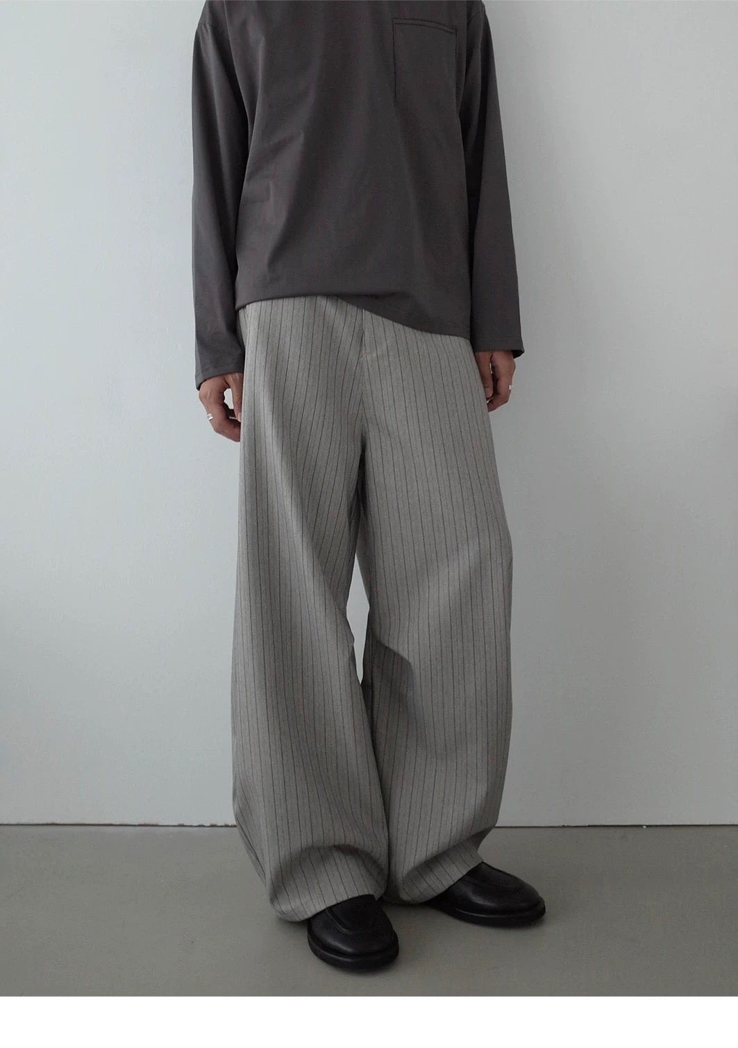 RETRO STRIPED WIDE-LEG PANTS
