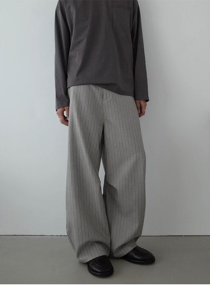 RETRO STRIPED WIDE-LEG PANTS