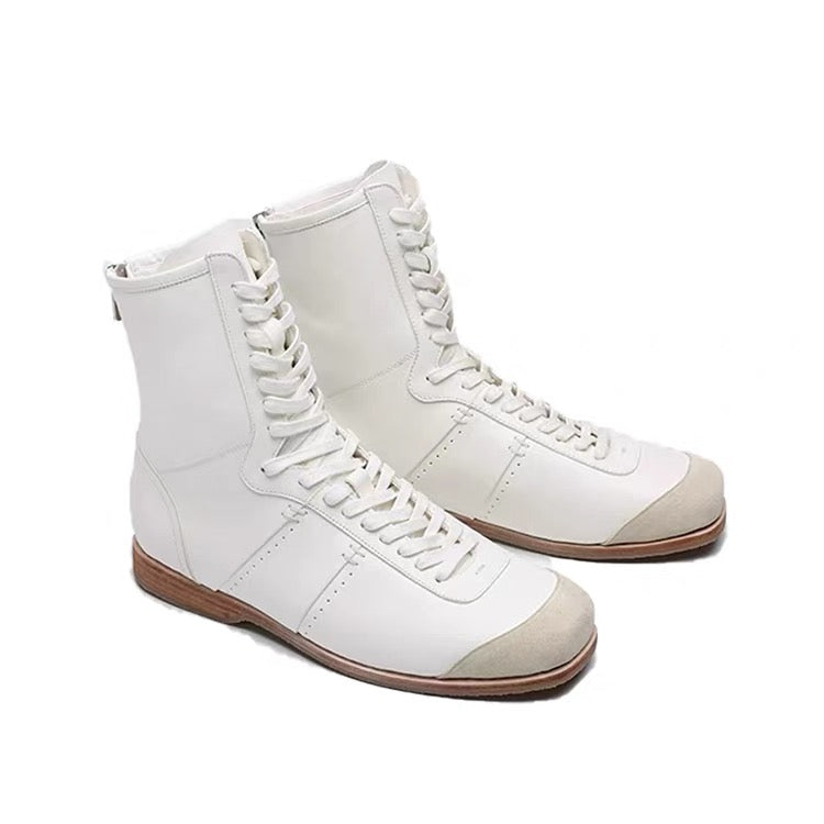 BLACK LEATHER BOXING SHOES