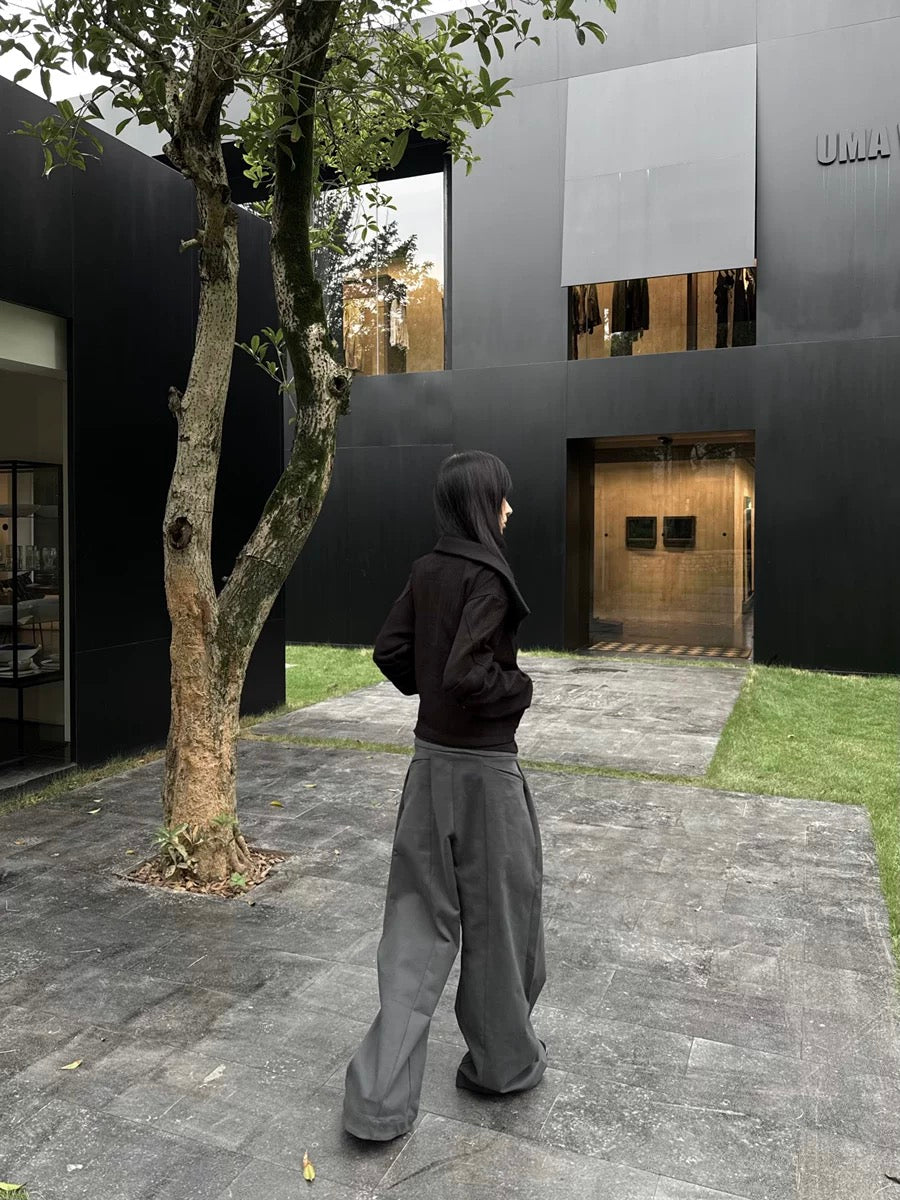 PLEATED BUCKLE TROUSERS