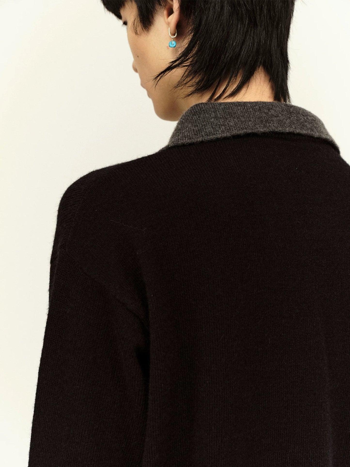 LAYERED  V-NECK WOOL SWEATER