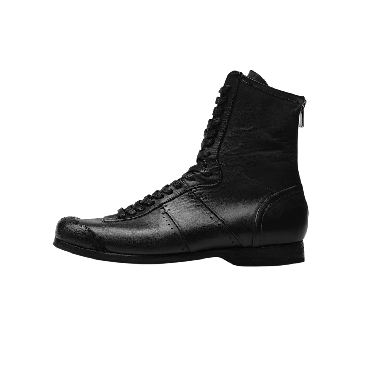 BLACK LEATHER BOXING SHOES