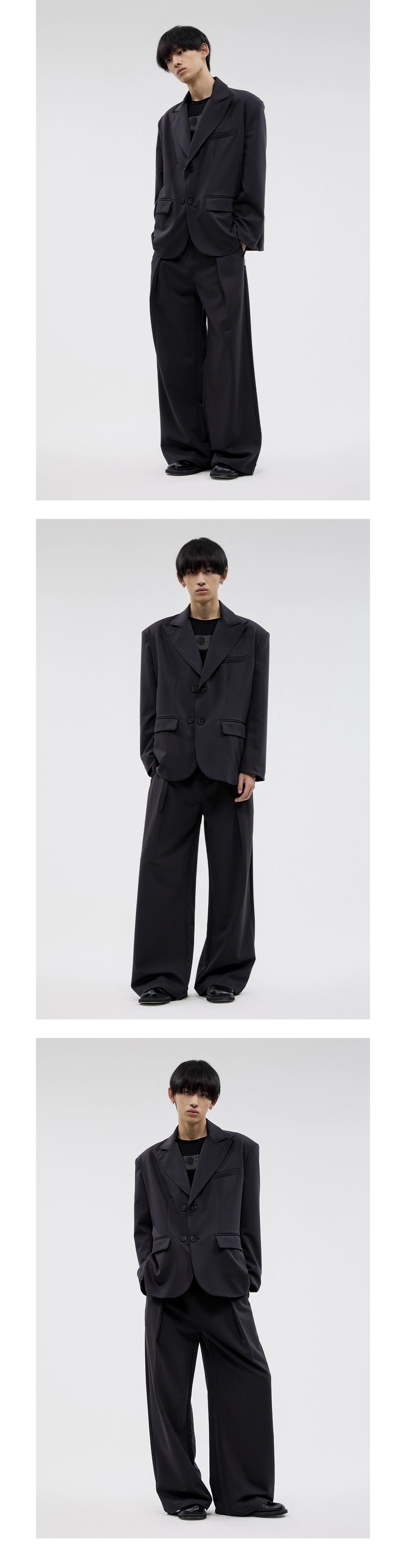 BLACK PLEATED SLACKS