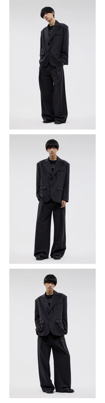BLACK PLEATED SLACKS