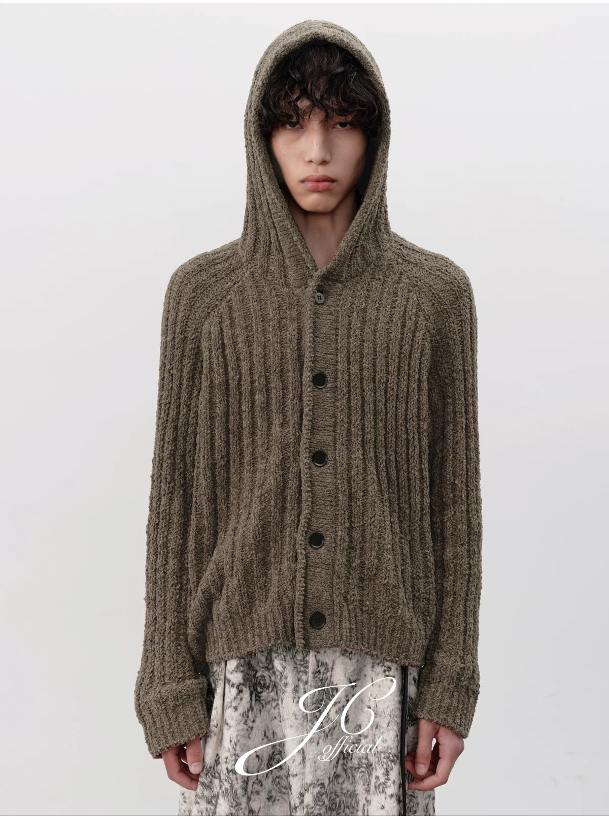 CHUNKY STRIPE KNIT HOODIE