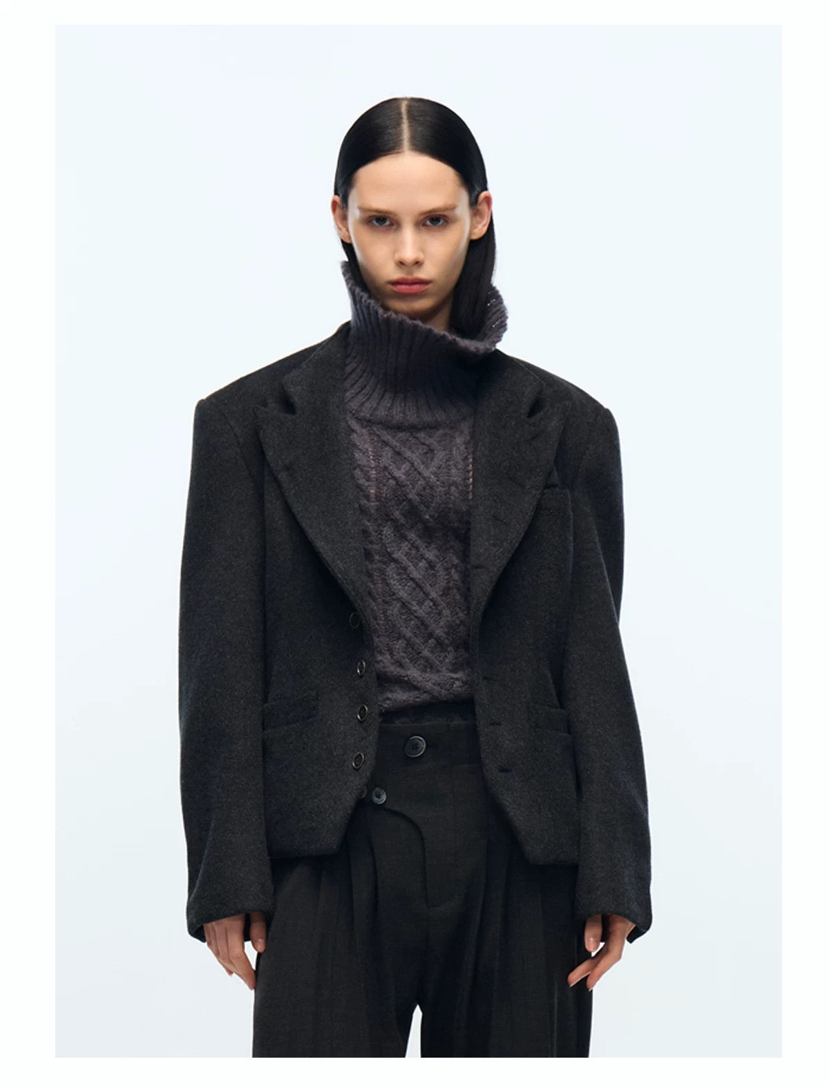 CHIC WOOL CROPPED JACKET