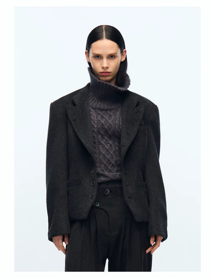 CHIC WOOL CROPPED JACKET