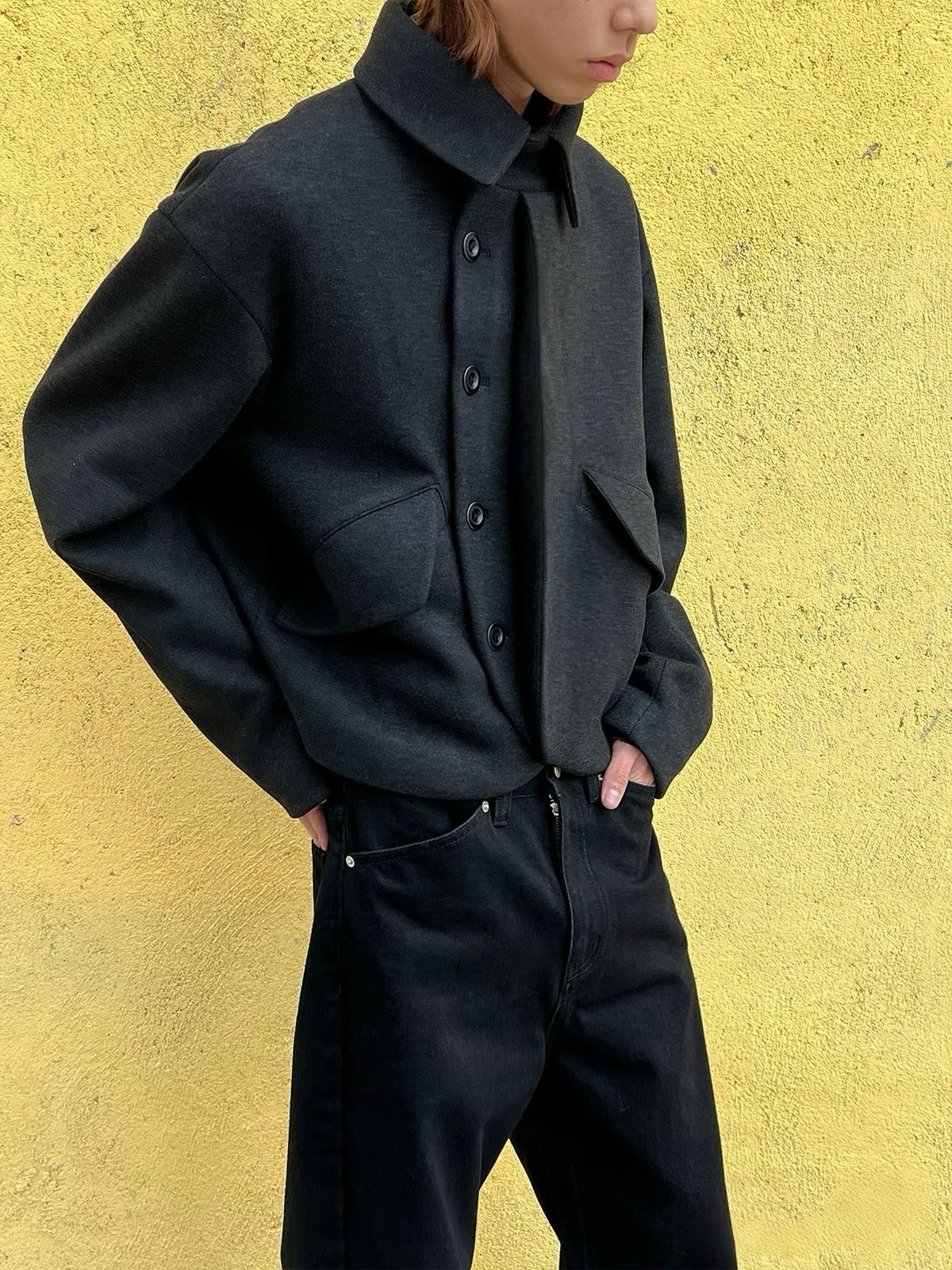 COCOON JACKET WITH CASHMERE BLEND