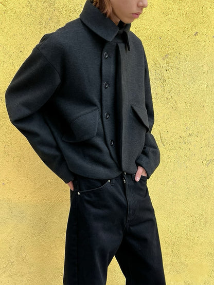 COCOON JACKET WITH CASHMERE BLEND