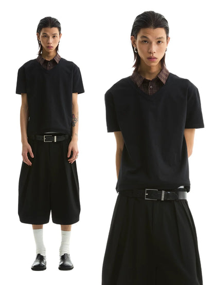 LAYERED KNIT SHIRT