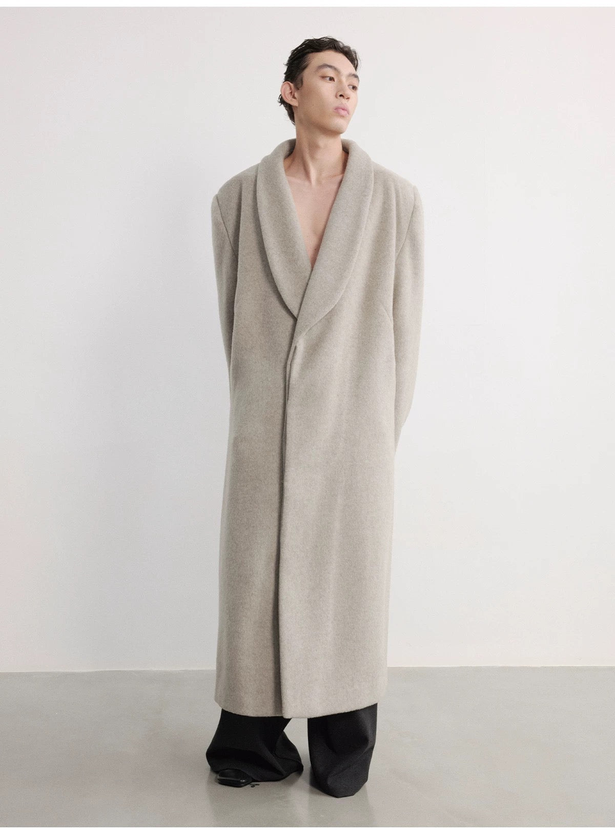 GREEN WOOL COLLAR COAT