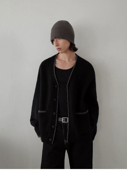 V-NECK KNITTED CARDIGAN