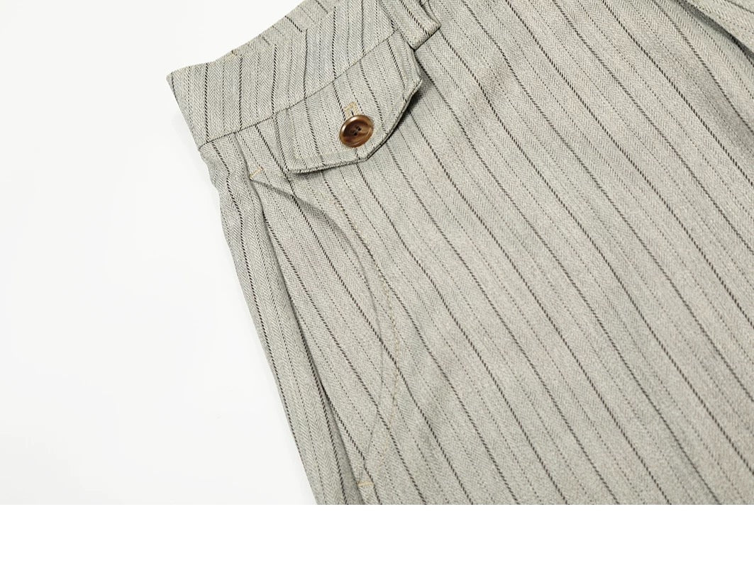 RETRO STRIPED WIDE-LEG PANTS