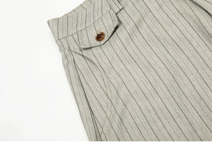 RETRO STRIPED WIDE-LEG PANTS