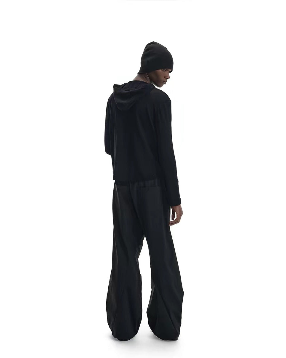 HOODED KNIT SWEATSHIRT