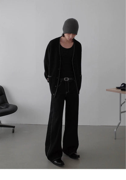 V-NECK KNITTED CARDIGAN