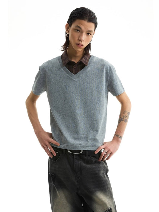 LAYERED KNIT SHIRT