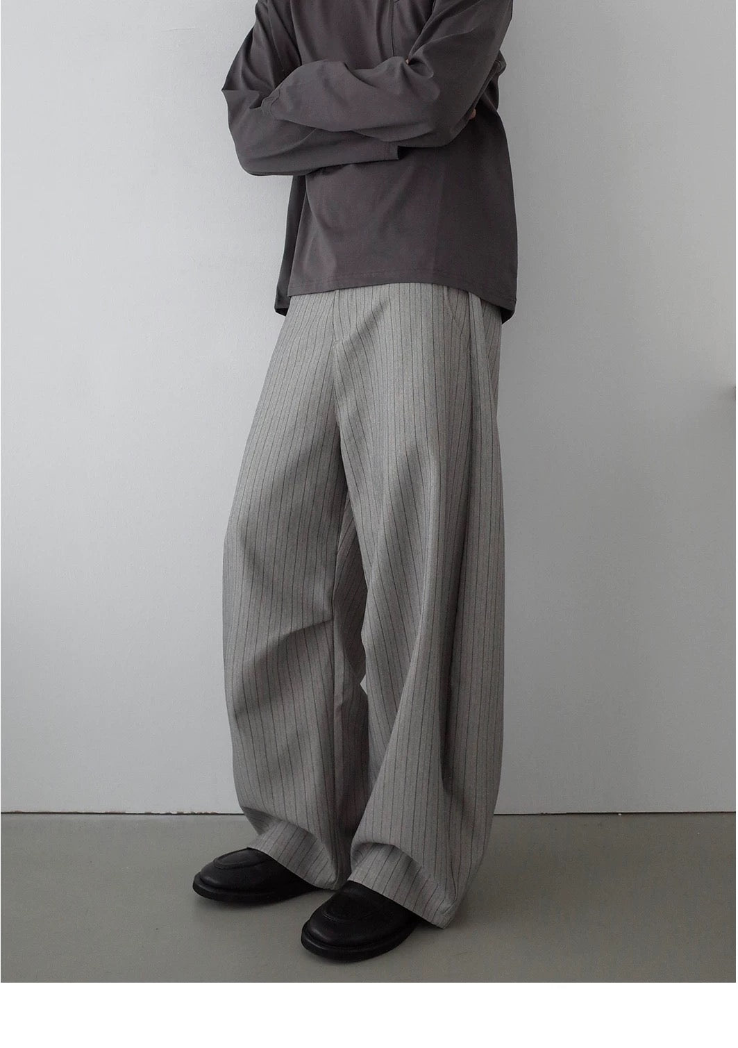 RETRO STRIPED WIDE-LEG PANTS