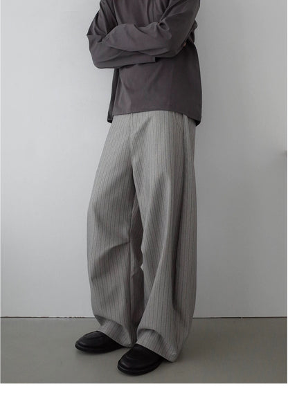 RETRO STRIPED WIDE-LEG PANTS