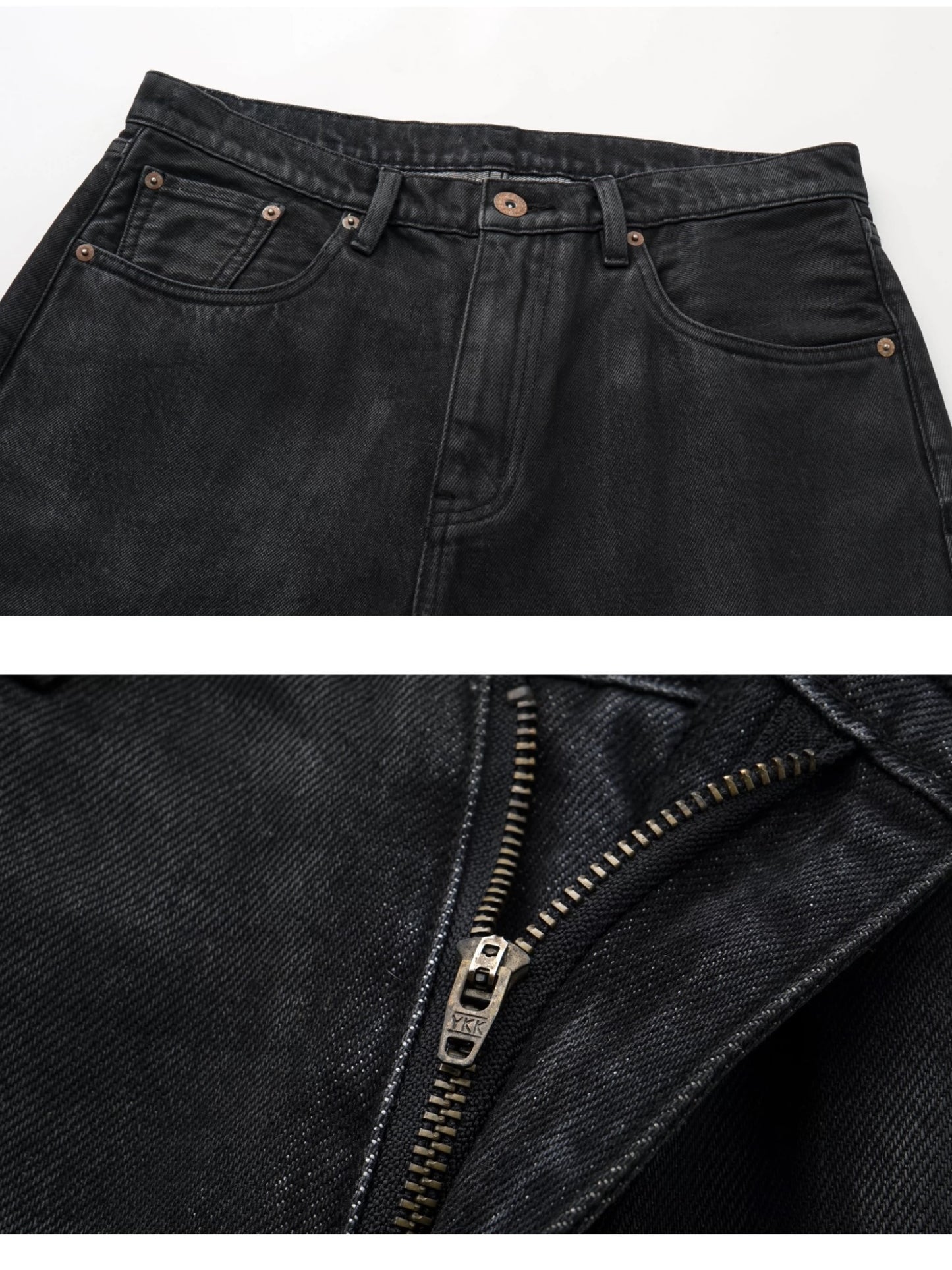 CROPPED A-LINE WAXED JEANS