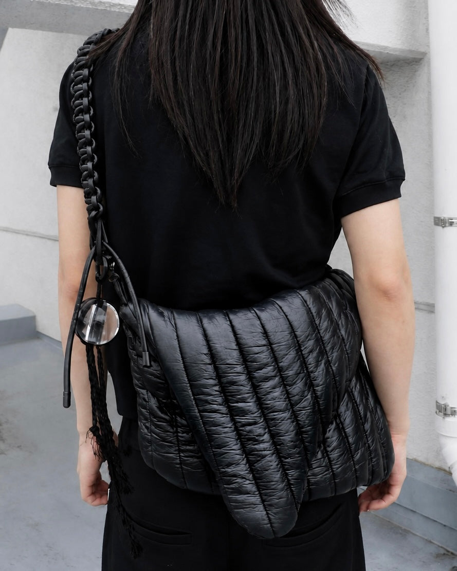 FAUX LEATHER CROSSBODY LAPTOP BAG