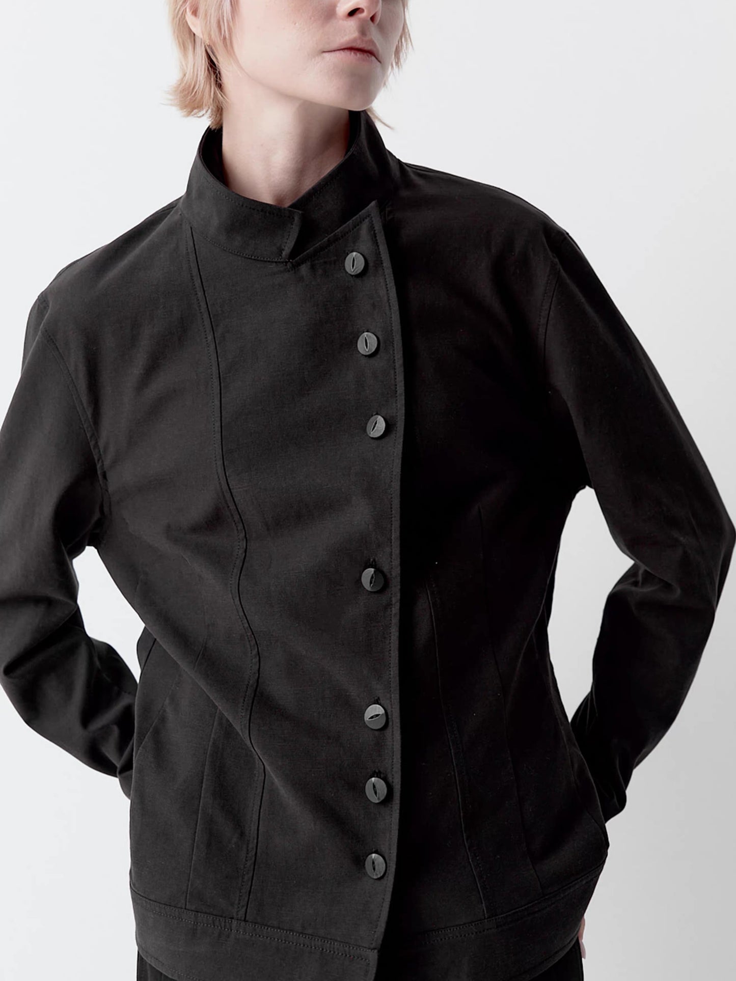 ASYMMETRIC BUTTON JACKET