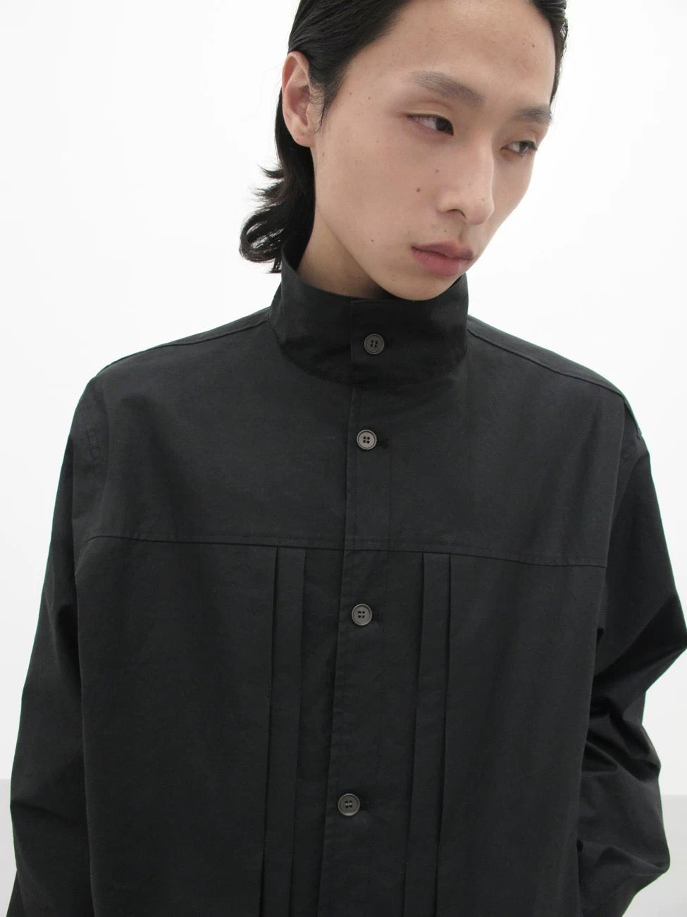 HIGH COLLAR LEATHER JACKET