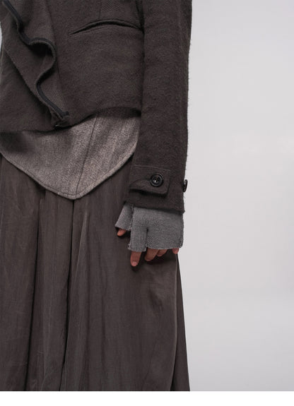 HALF-FINGER KNIT GLOVES