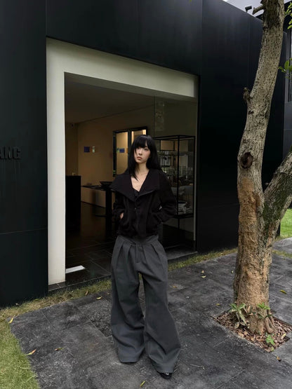 PLEATED BUCKLE TROUSERS