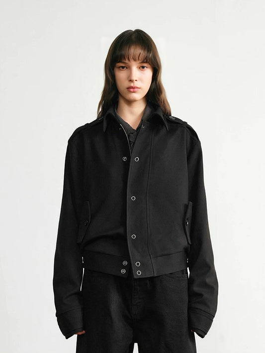 CASUAL WOOL BLEND HARRINGTON JACKET