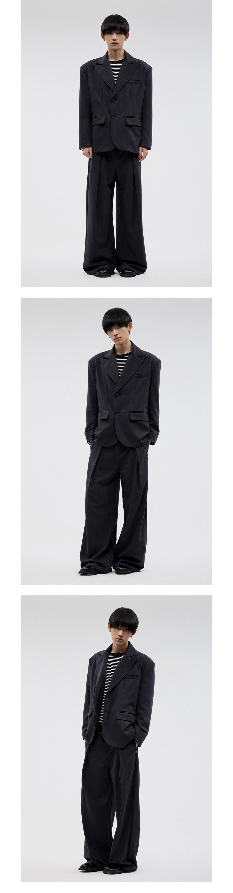 BLACK PLEATED SLACKS