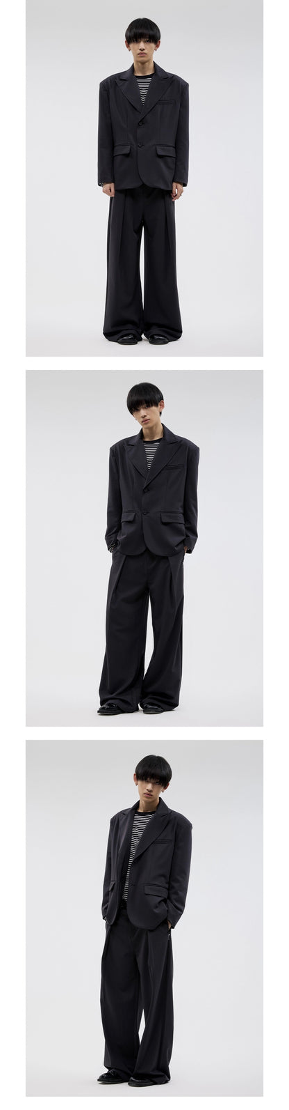 BLACK PLEATED SLACKS