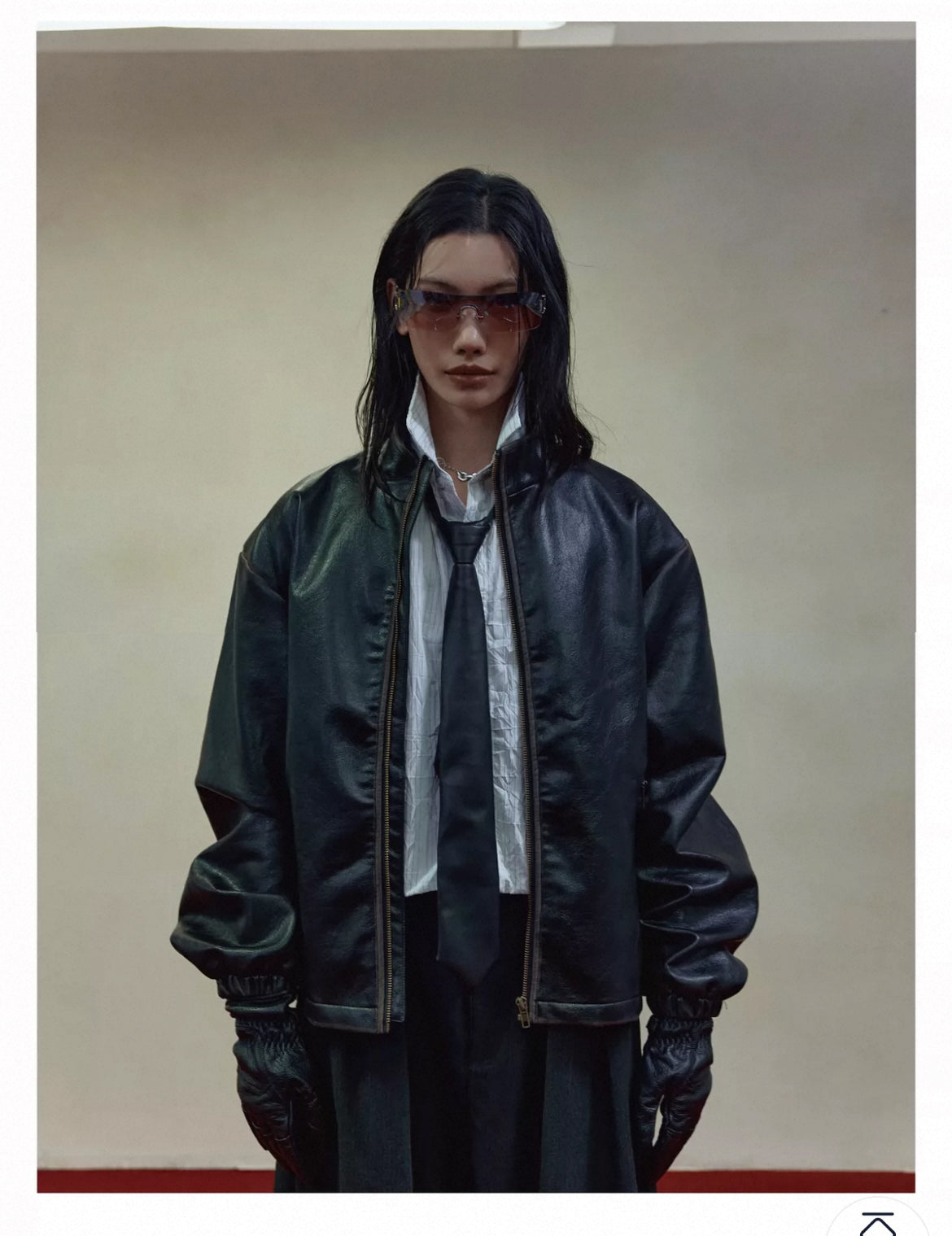 RETRO BOXY LEATHER JACKET